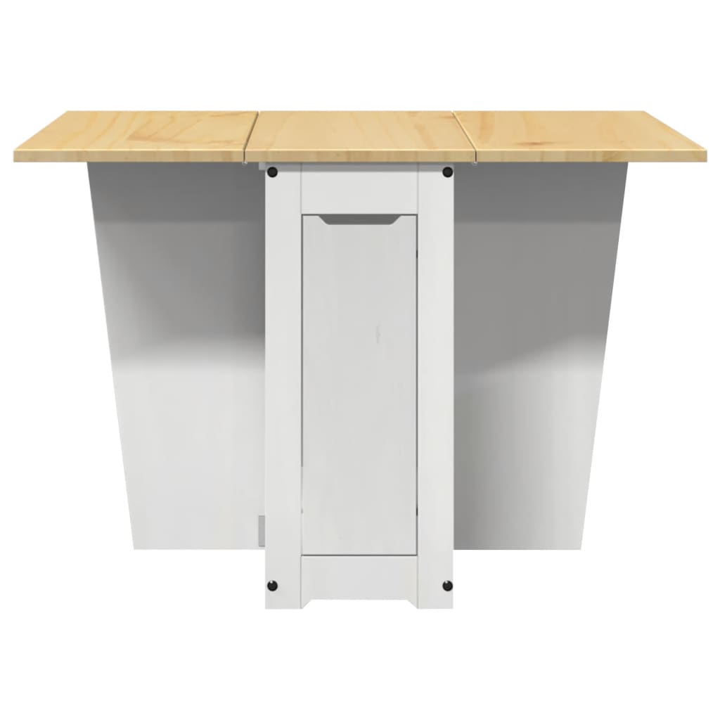 vidaXL Butterfly Dining Table Foldable Corona White Solid Wood Pine 4