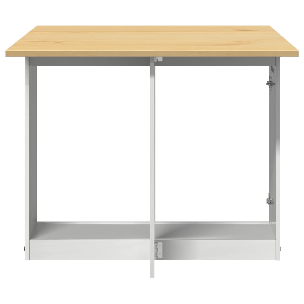 vidaXL Butterfly Dining Table Foldable Corona White Solid Wood Pine 5