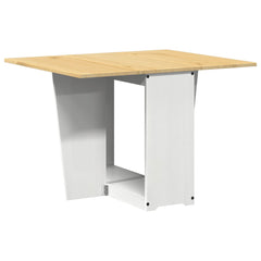 vidaXL Butterfly Dining Table Foldable Corona White Solid Wood Pine 6