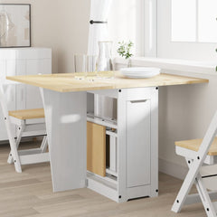 vidaXL Butterfly Dining Table Foldable Corona White Solid Wood Pine 1