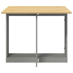 vidaXL Butterfly Dining Table Foldable Corona Grey Solid Wood Pine 5