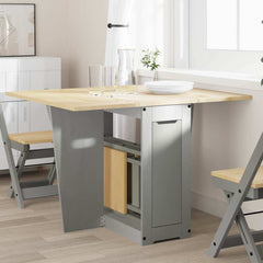 vidaXL Butterfly Dining Table Foldable Corona Grey Solid Wood Pine 1