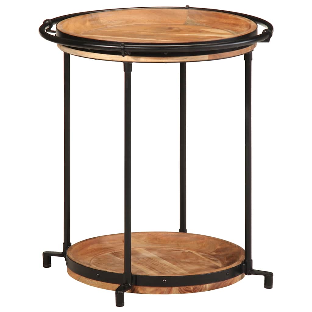 vidaXL Side Table Ø55x60 cm Solid Wood Acacia 3