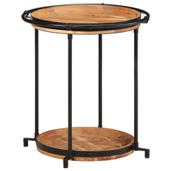 vidaXL Side Table Ø55x60 cm Solid Wood Acacia 3