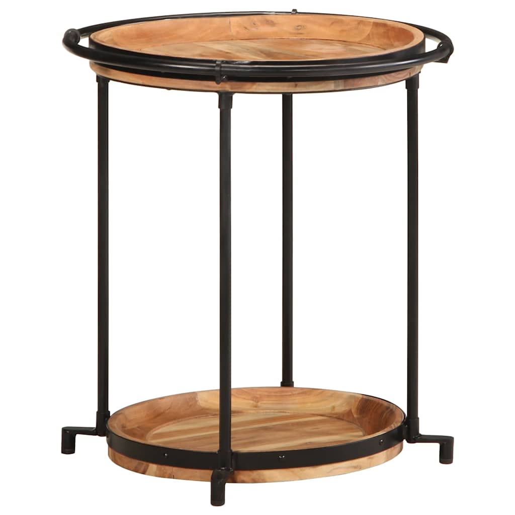 vidaXL Side Table Ø55x60 cm Solid Wood Acacia 4