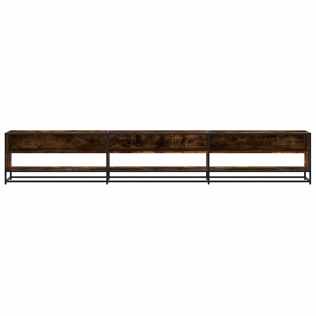 vidaXL TV Cabinet Smoked Oak 270x40x46 cm Engineered Wood 4