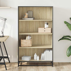 vidaXL Bookcase Sonoma Oak 80.5x35x139 cm Engineered Wood 3