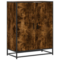 vidaXL Shoe Cabinet Smoked Oak 75x38x97.5 cm Engineered Wood and Metal 2