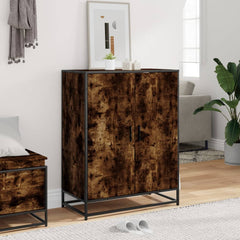vidaXL Shoe Cabinet Smoked Oak 75x38x97.5 cm Engineered Wood and Metal 3