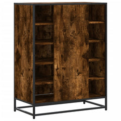 vidaXL Shoe Cabinet Smoked Oak 75x38x97.5 cm Engineered Wood and Metal 6