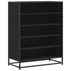 vidaXL Shoe Cabinet Black 75x38x97.5 cm Engineered Wood and Metal 2