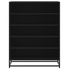 vidaXL Shoe Cabinet Black 75x38x97.5 cm Engineered Wood and Metal 4