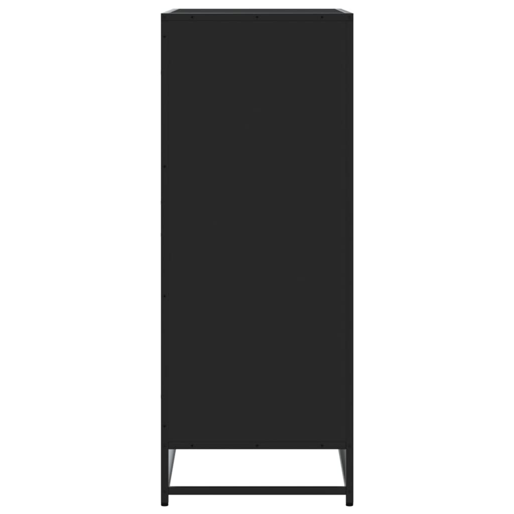 vidaXL Shoe Cabinet Black 75x38x97.5 cm Engineered Wood and Metal 5