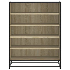 vidaXL Shoe Cabinet Sonoma Oak 75x38x97.5 cm Engineered Wood and Metal 4