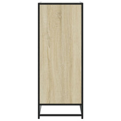 vidaXL Shoe Cabinet Sonoma Oak 75x38x97.5 cm Engineered Wood and Metal 5