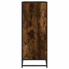 vidaXL Shoe Cabinet Smoked Oak 75x38x97.5 cm Engineered Wood and Metal 5