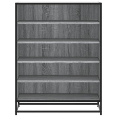 vidaXL Shoe Cabinet Grey Sonoma 75x38x97.5 cm Engineered Wood and Metal 4
