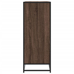 vidaXL Shoe Cabinet Brown Oak 75x38x97.5 cm Engineered Wood and Metal 5