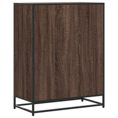 vidaXL Shoe Cabinet Brown Oak 75x38x97.5 cm Engineered Wood and Metal 6