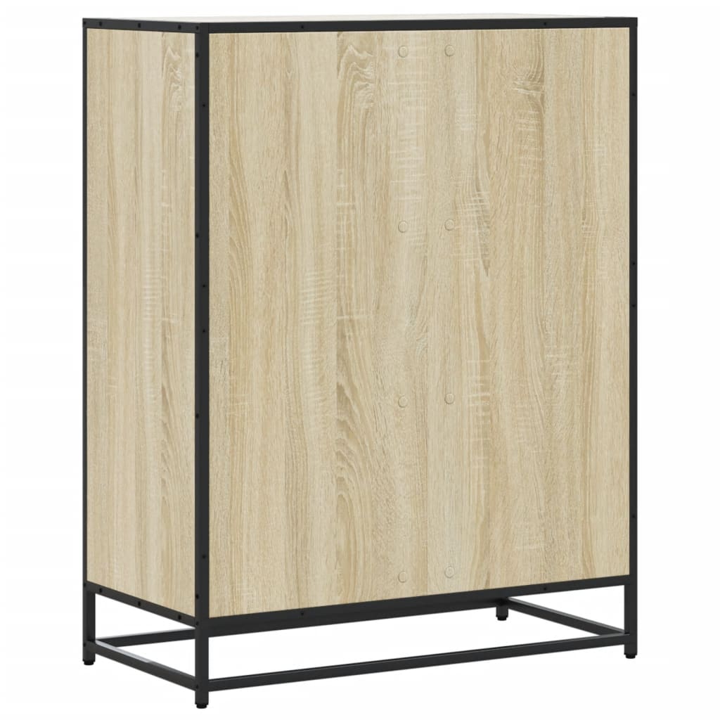 vidaXL Shoe Cabinet Sonoma Oak 75x38x97.5 cm Engineered Wood and Metal 6