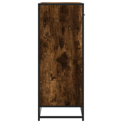 vidaXL Shoe Cabinet Smoked Oak 75x38x97.5 cm Engineered Wood and Metal 5