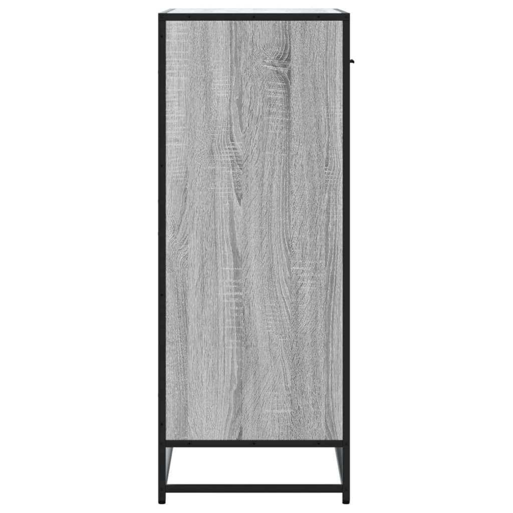 vidaXL Shoe Cabinet Grey Sonoma 75x38x97.5 cm Engineered Wood and Metal 5
