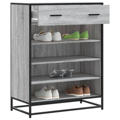 vidaXL Shoe Cabinet Grey Sonoma 75x38x97.5 cm Engineered Wood and Metal 1