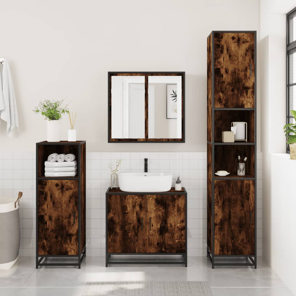 Bathroom Furniture Set 35 x 37.5 x 188.5 cm Smoked oak