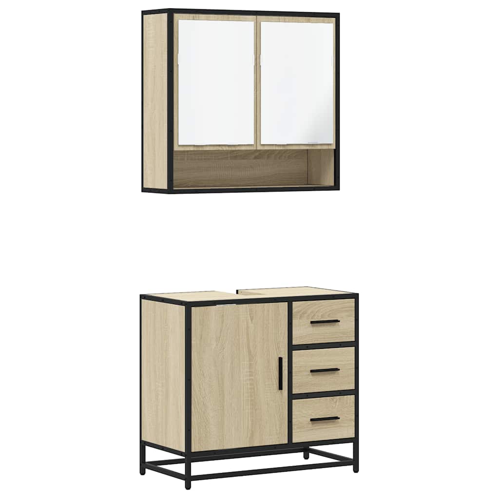 Bathroom Furniture Set 2 pcs Engineered Wood Sonoma oak