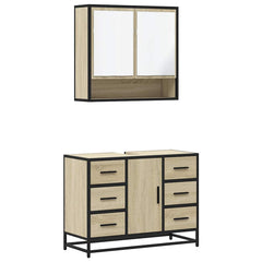 Bathroom Furniture Set 2 pcs Engineered Wood Sonoma oak