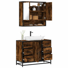Bathroom Furniture Set 2 pcs Engineered Wood Smoked oak