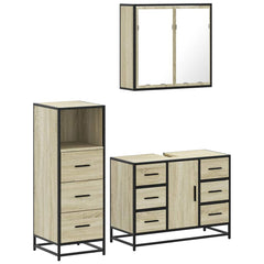 Bathroom Furniture Set 3 pcs Engineered Wood Sonoma oak