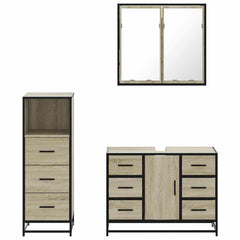 Bathroom Furniture Set 3 pcs Engineered Wood Sonoma oak