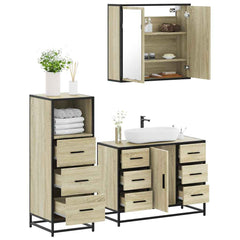 Bathroom Furniture Set 3 pcs Engineered Wood Sonoma oak