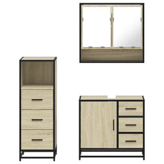 Bathroom Furniture Set 3 pcs Engineered Wood Sonoma oak