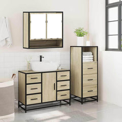 Bathroom Furniture Set 3 pcs Engineered Wood Sonoma oak