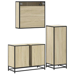 Bathroom Furniture Set 3 pcs Engineered Wood Sonoma oak