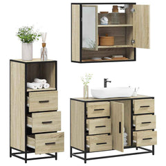 Bathroom Furniture Set 3 pcs Engineered Wood Sonoma oak