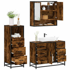 Bathroom Furniture Set 3 pcs Engineered Wood Smoked oak