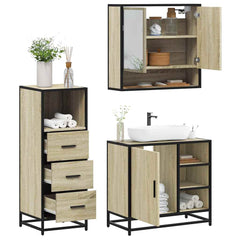 Bathroom Furniture Set 3 pcs Engineered Wood Sonoma oak
