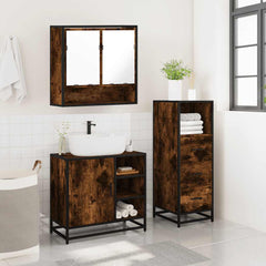 Bathroom Furniture Set 3 pcs Engineered Wood Smoked oak