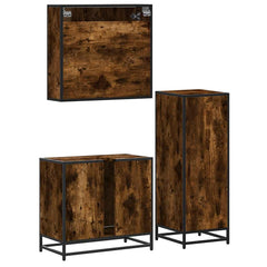 Bathroom Furniture Set 3 pcs Engineered Wood Smoked oak