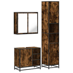 Bathroom Furniture Set 3 pcs 65 x 33 x 60 cm Smoked oak