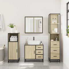 Bathroom Furniture Set 3 pcs Engineered Wood Sonoma oak