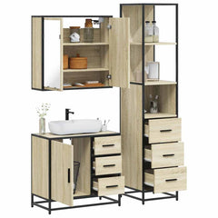 Bathroom Furniture Set 3 pcs Engineered Wood Sonoma oak