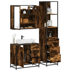 Bathroom Furniture Set 3 pcs Engineered Wood Smoked oak