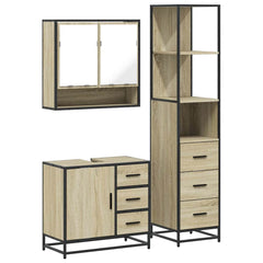 Bathroom Furniture Set 3 pcs Engineered Wood Sonoma oak