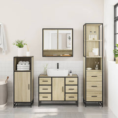 Bathroom Furniture Set 3 pcs Engineered Wood Sonoma oak