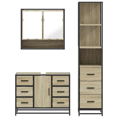 Bathroom Furniture Set 3 pcs Engineered Wood Sonoma oak