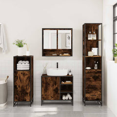 Bathroom Furniture Set 3 pcs Engineered Wood Smoked oak